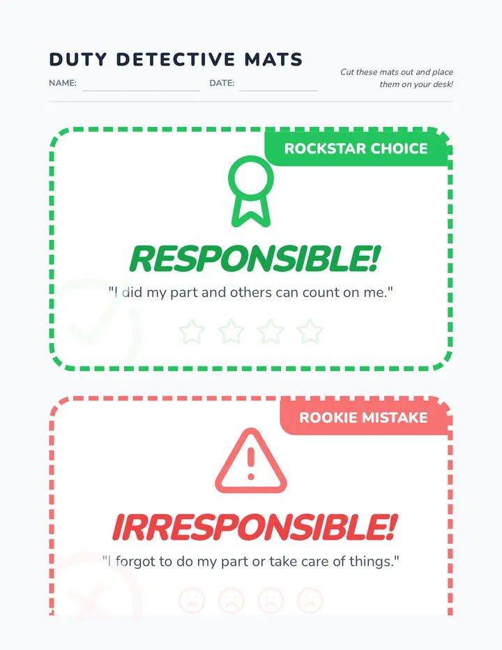 Duty Detective Task Cards