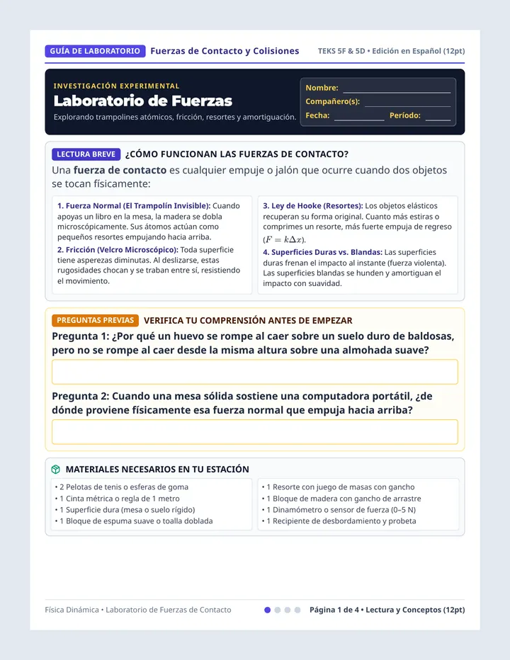 Fuerzas de Contacto Lab Guide