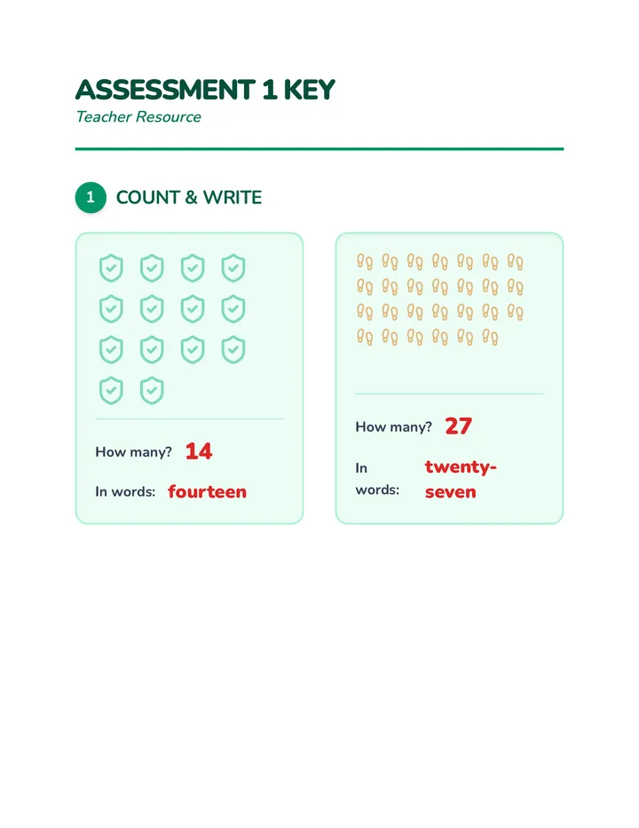 Assessment 1 Key