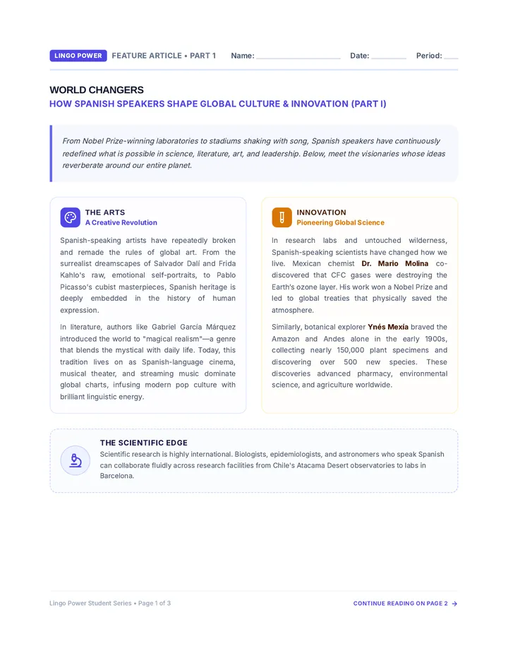 World Changers Worksheet