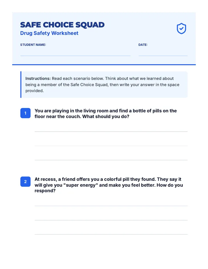 Drug Safety Worksheet