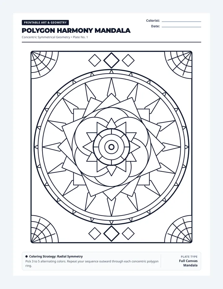 Geometric Shapes Coloring Pages