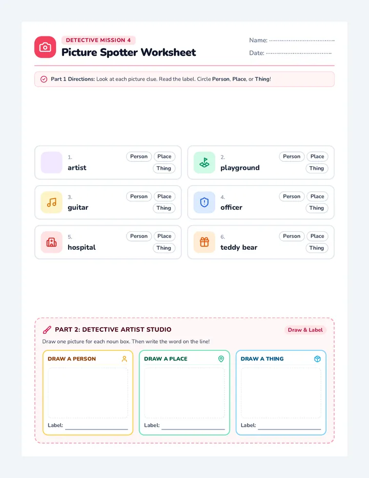 Picture Spotter Worksheet