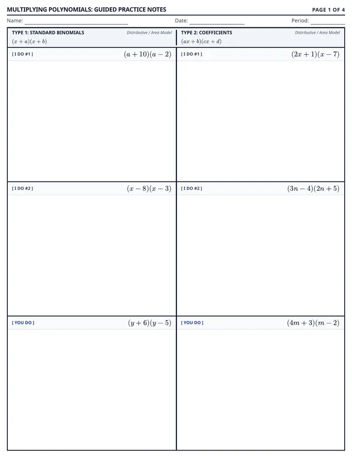 Polynomial Power Practice Notes