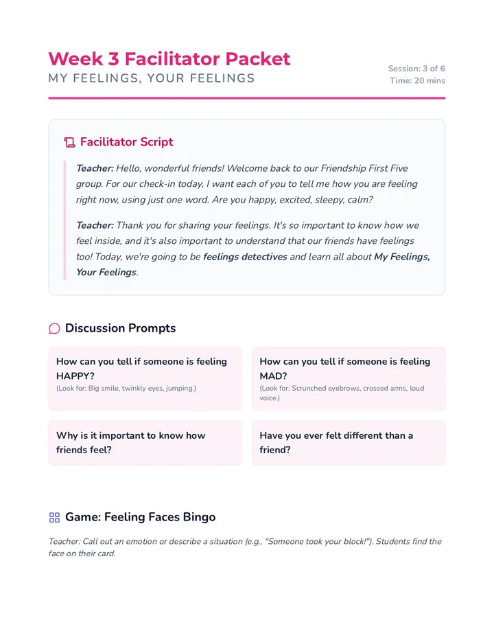 Week 3 Facilitator Packet