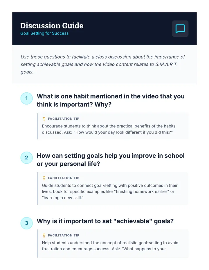 Goal Setting Discussion Guide