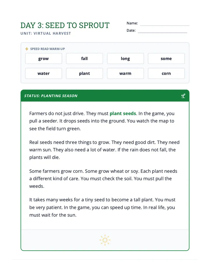 Virtual Harvest Day 3 Packet