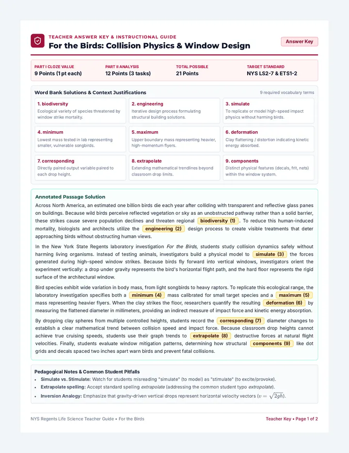 Bird Strike Answer Key