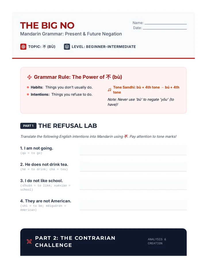 Contrarian Challenge Worksheet