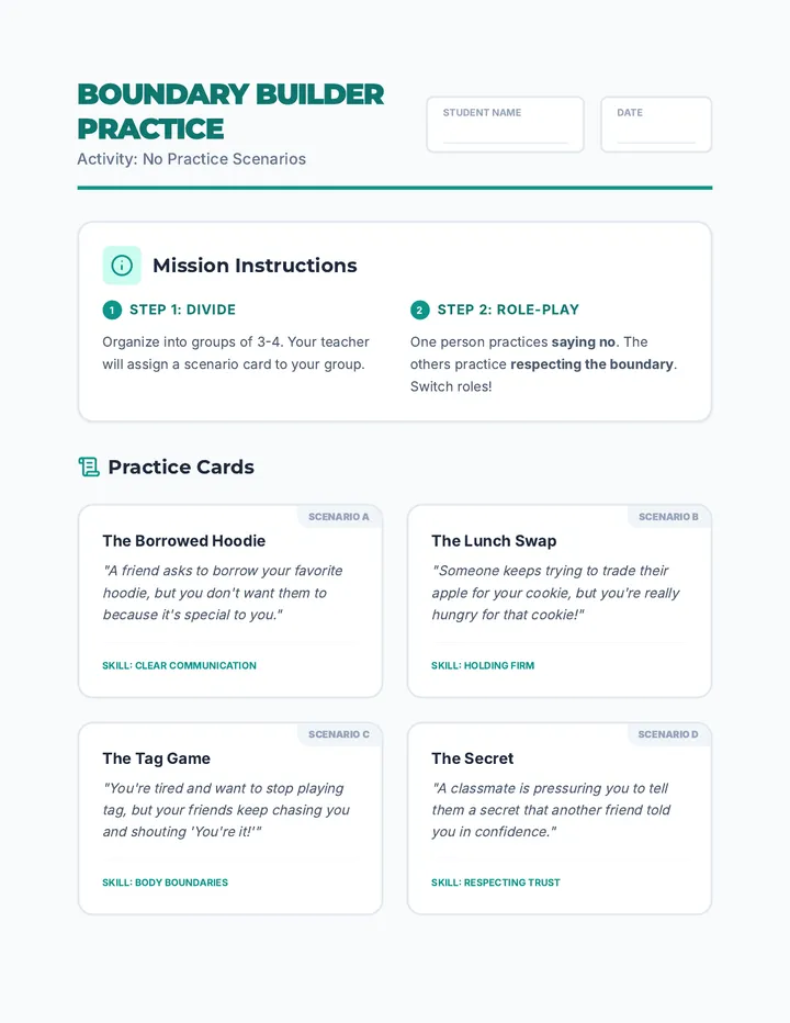 No Practice Scenarios Activity