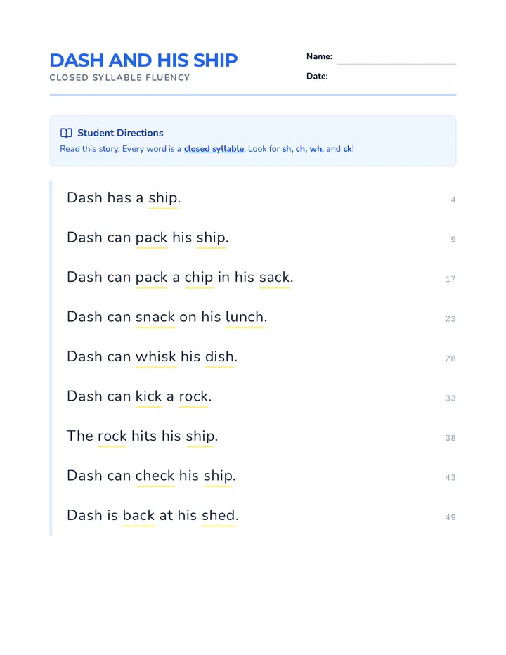 Dash and His Ship Passage