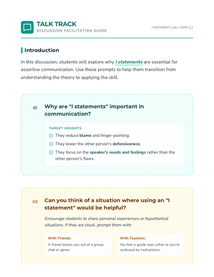 Talk Track Discussion Guide