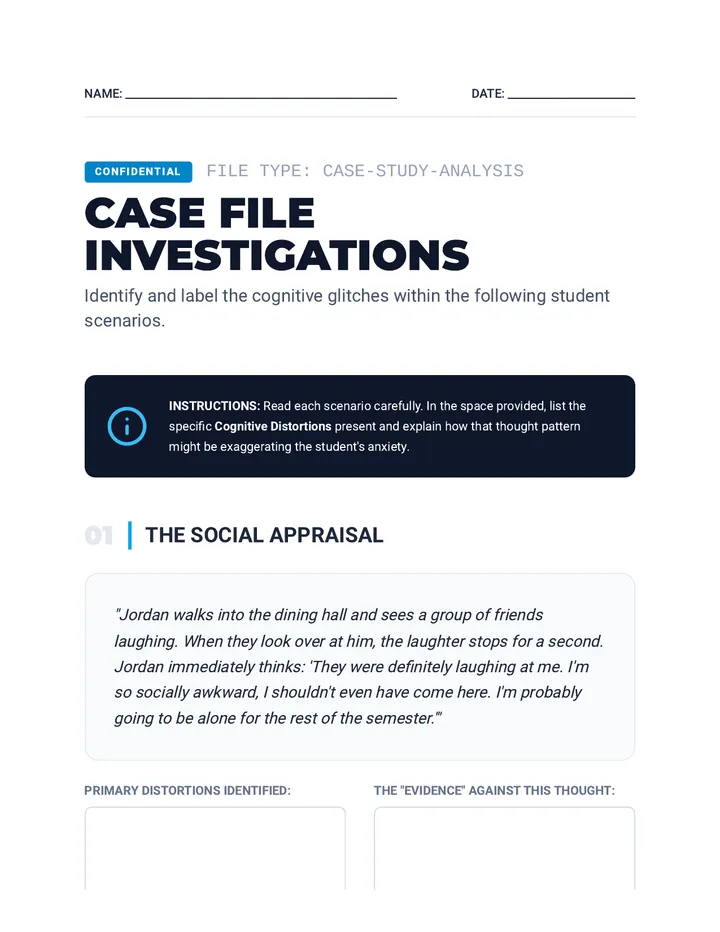Case File Investigations Worksheet