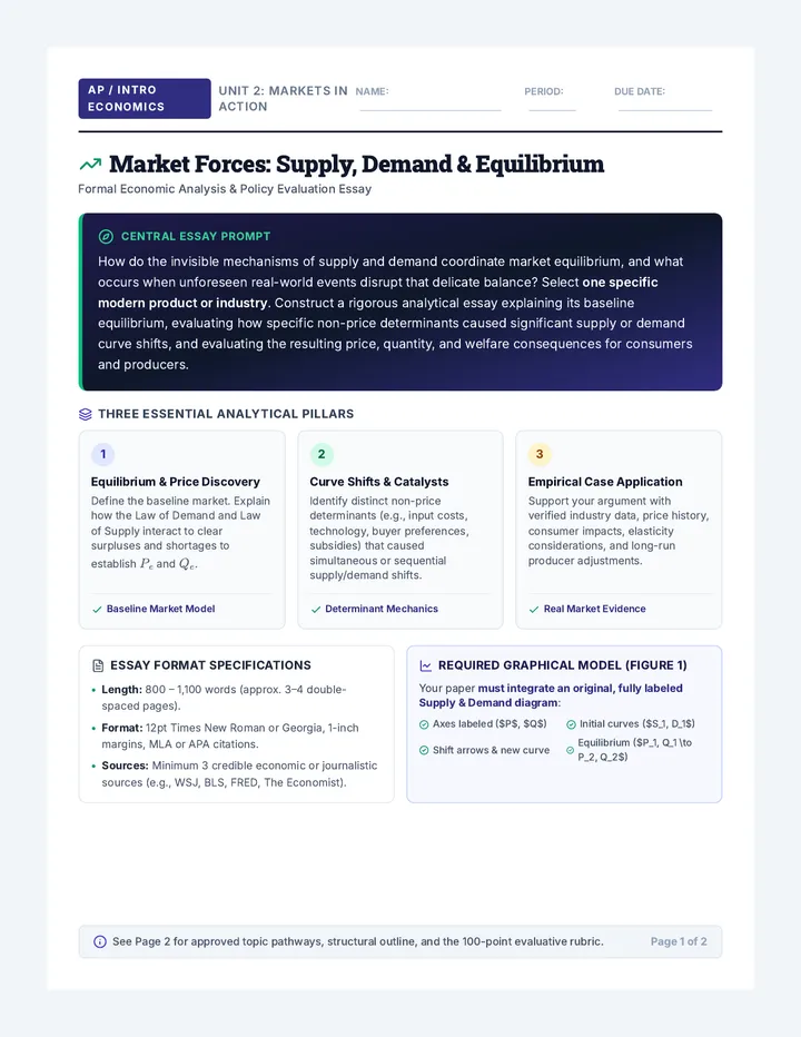 Market Forces Essay Assignment