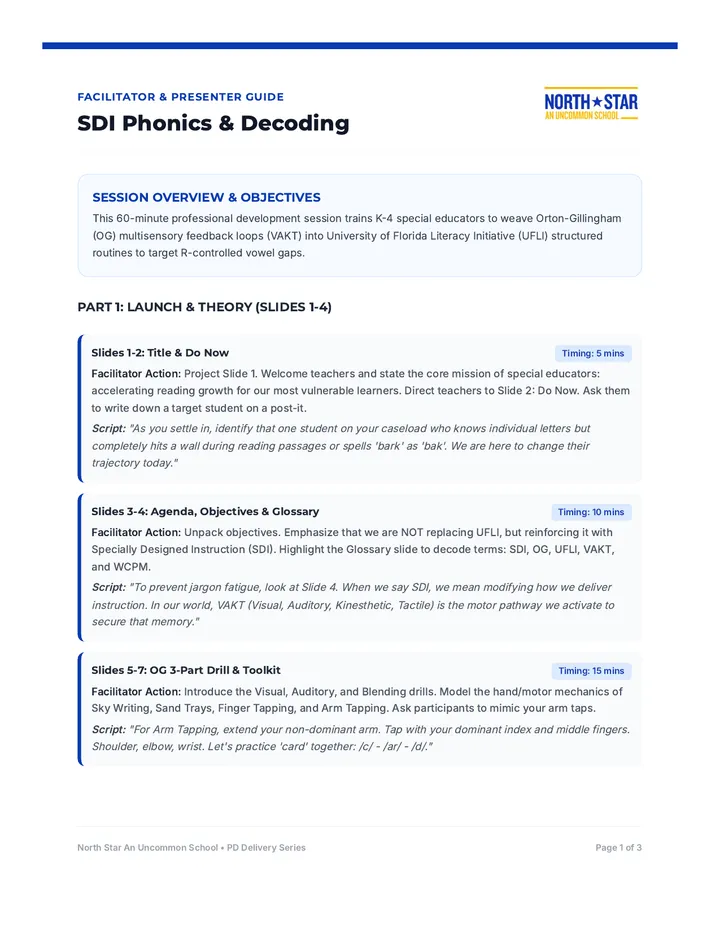 SDI Phonics Facilitator Guide