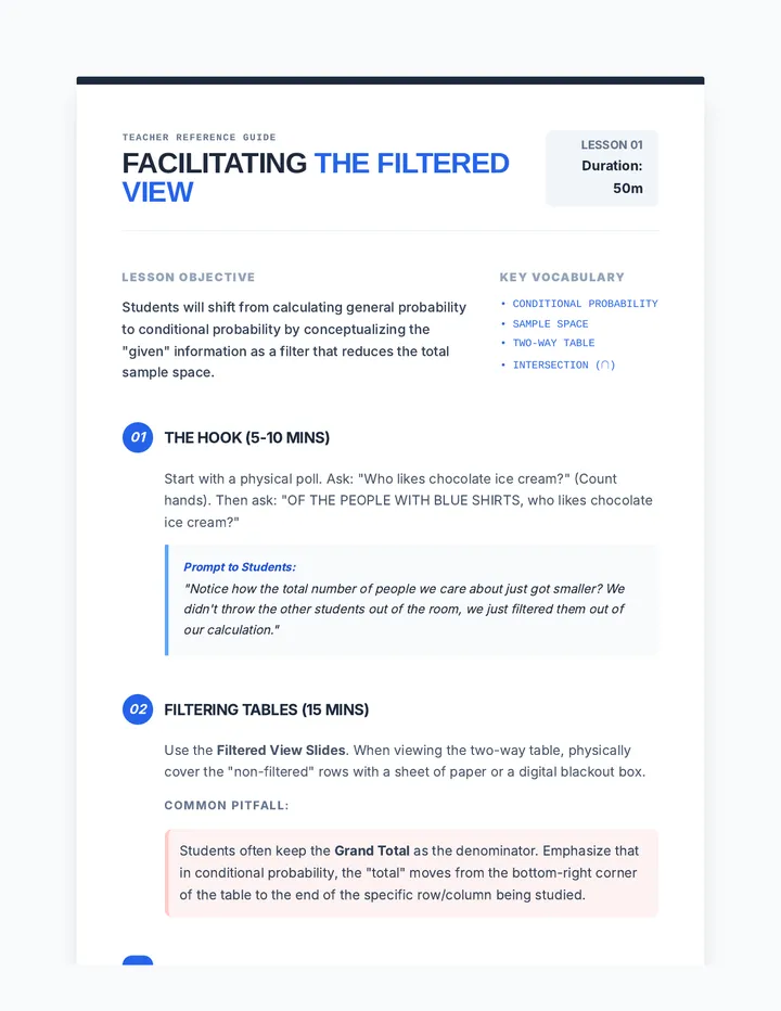 Filtered View Teacher Guide