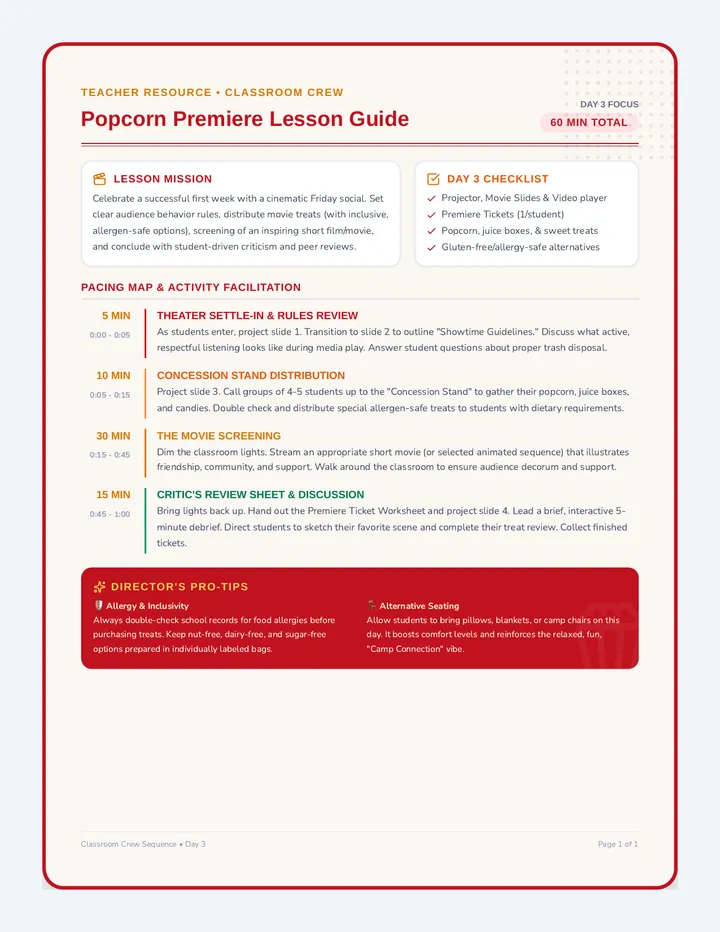 Popcorn Premiere Teacher Guide