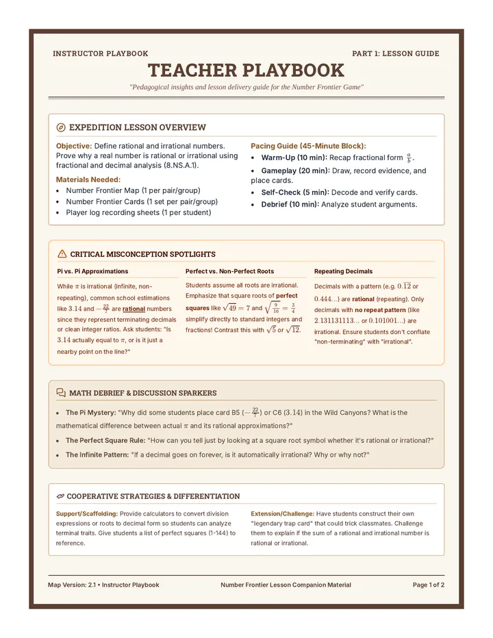 Number Frontier Teacher Guide