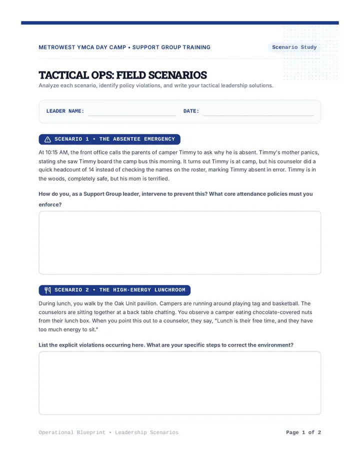 Support Squad Scenarios page 1