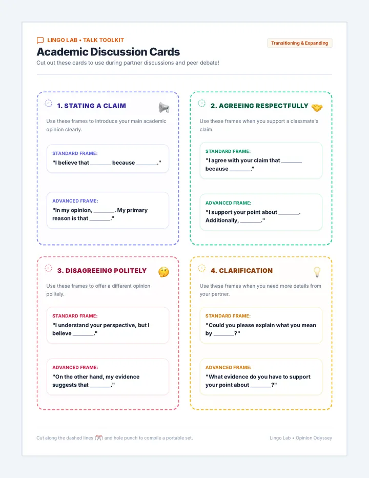 Opinion Discussion Cards