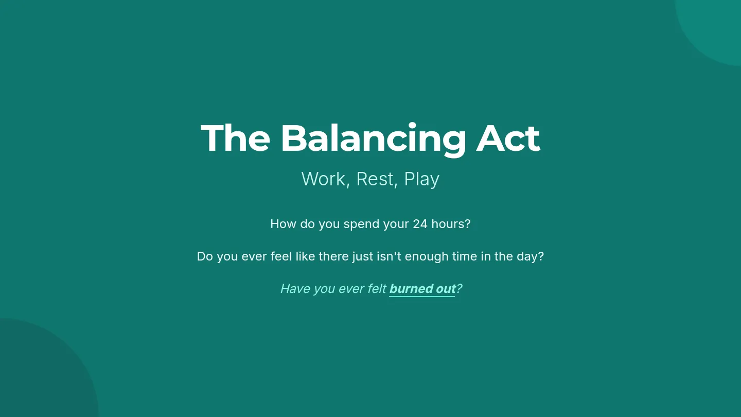 The Balancing Act Presentation Slides