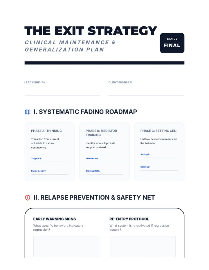 Exit Strategy Template page 1