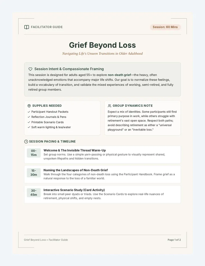 Grief Unveiled Facilitator Guide