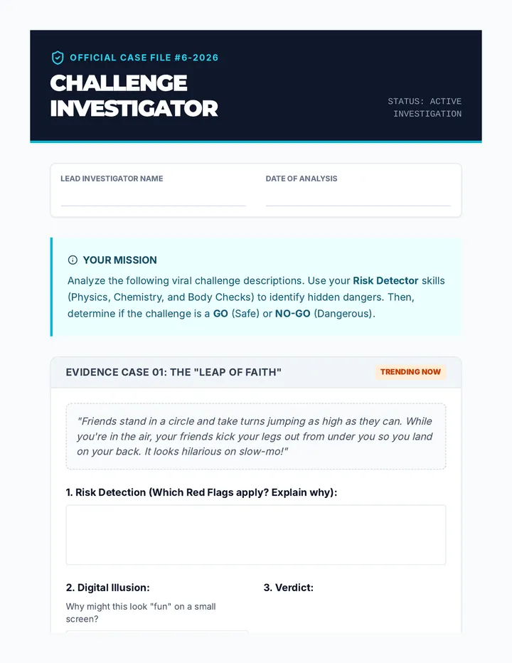Challenge Investigator Worksheet