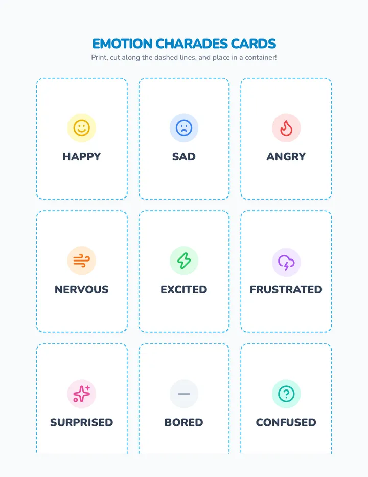 Emotion Charades Cards