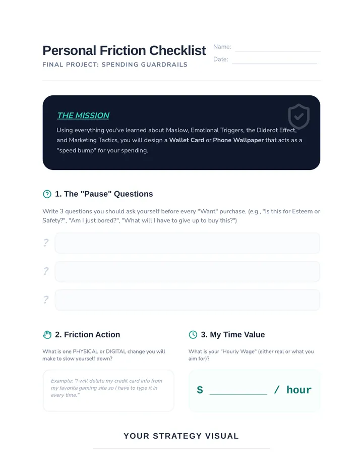 Spending Friction Checklist Project