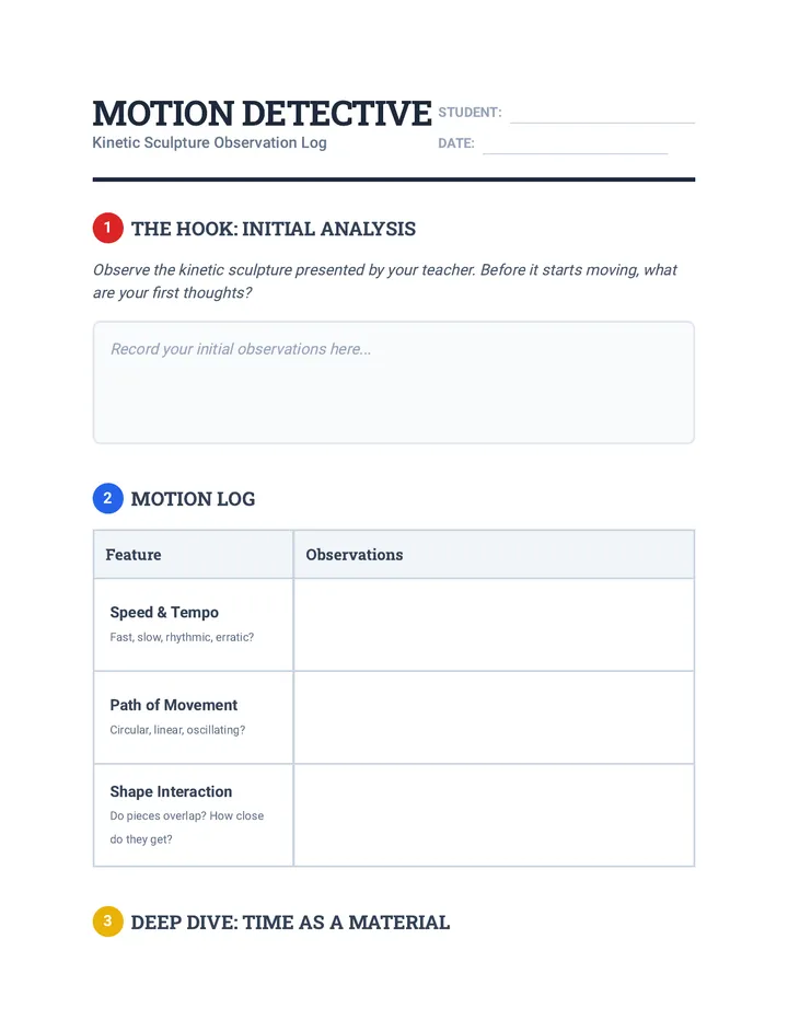 Motion Detective Worksheet