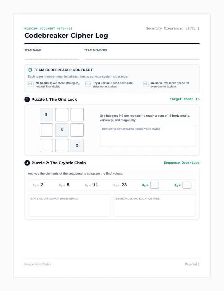 Codebreaker Cipher Log