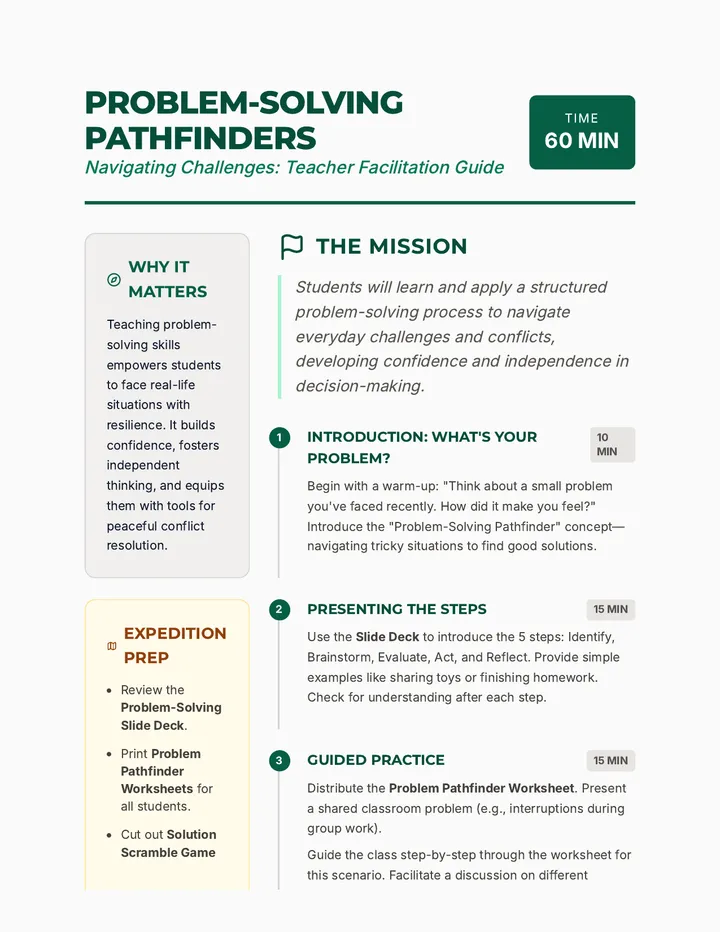 Pathfinders Lesson Plan