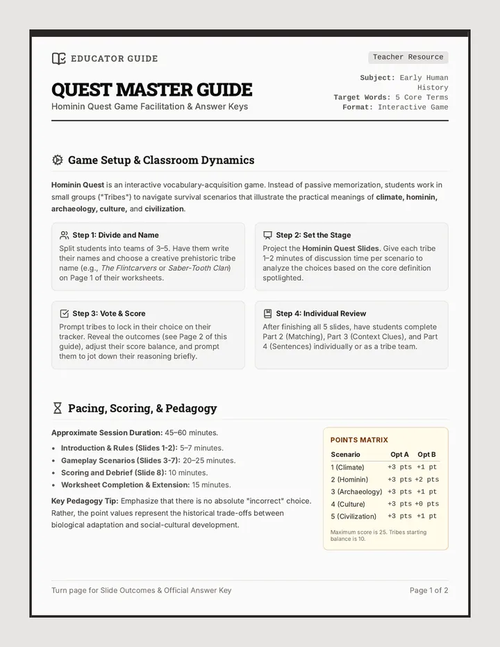 Quest Master Teacher Guide