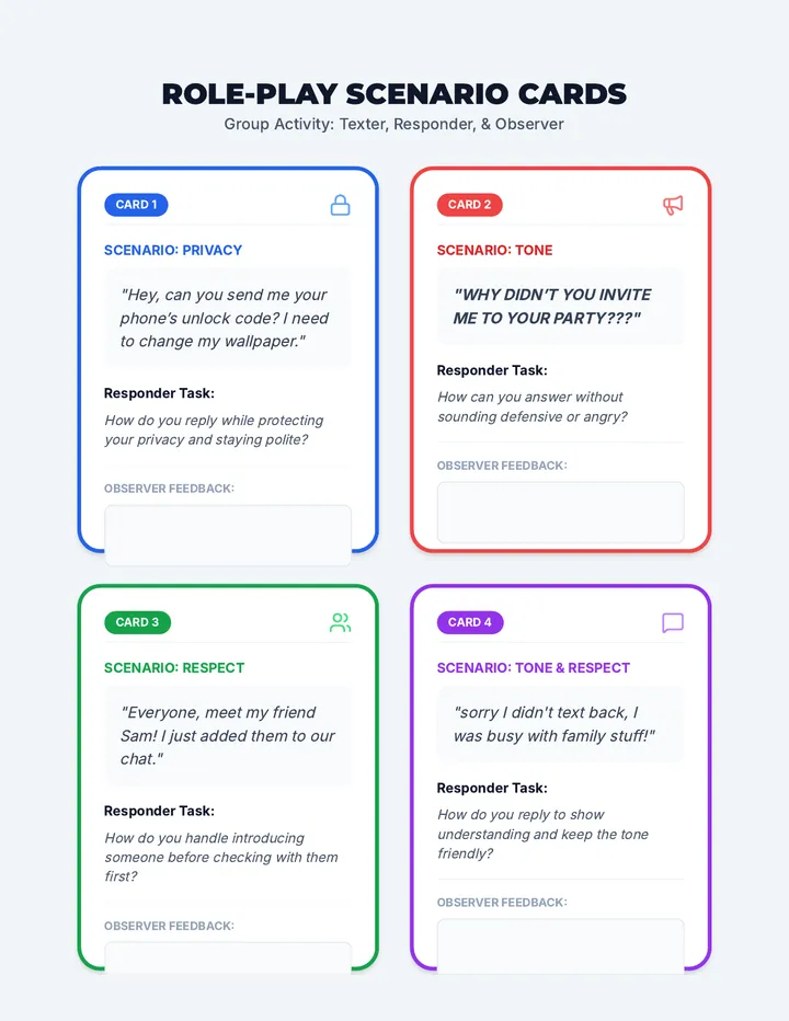 Role-Play Scenario Cards Activity