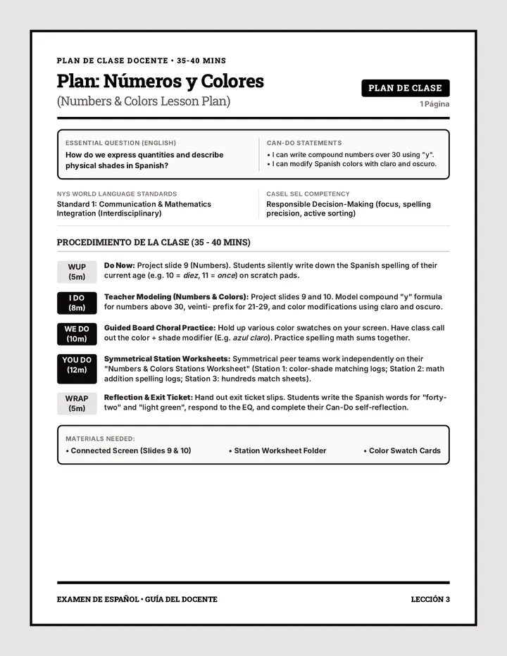 Numbers & Colors Lesson Plan