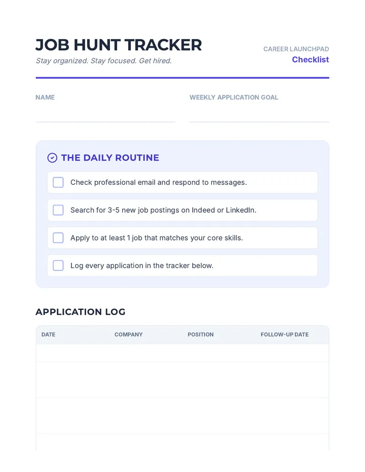 Job Hunt Checklist