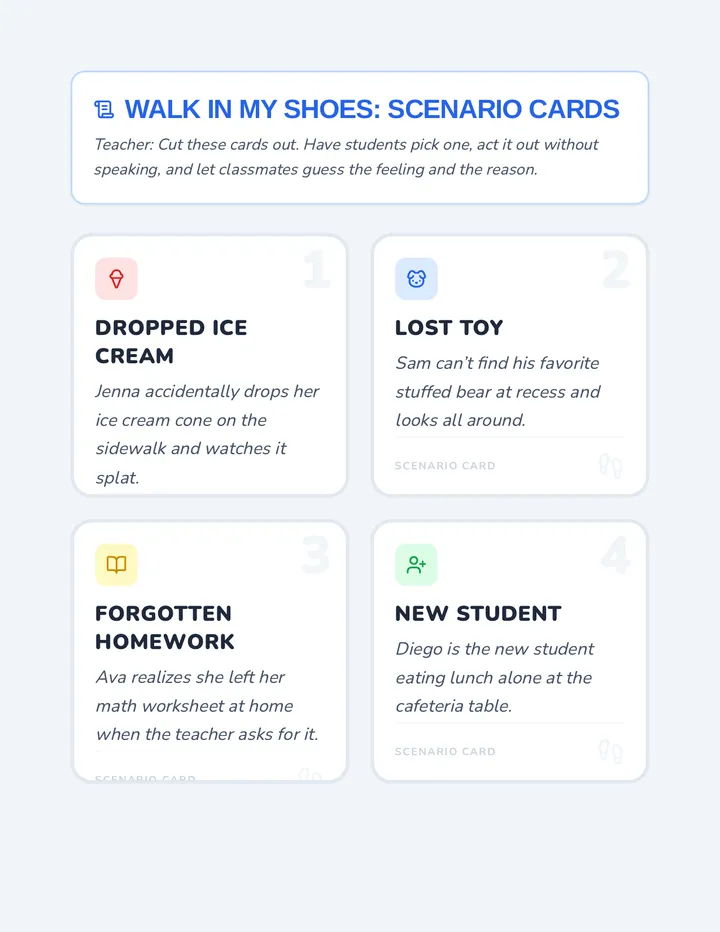 Walk in My Shoes Scenario Cards
