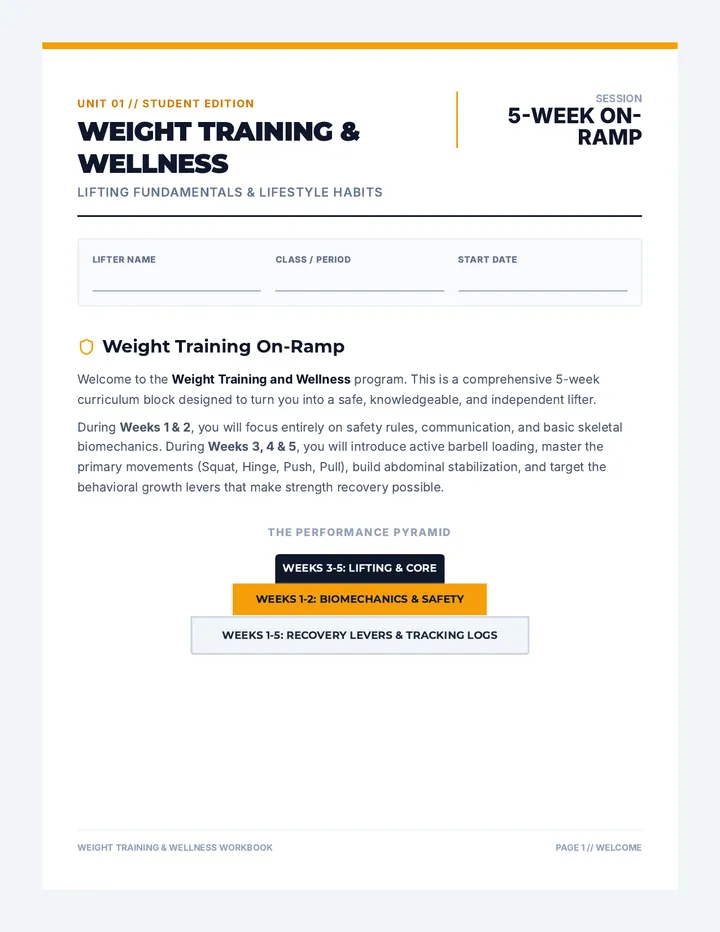 Weight Training and Wellness Student Workbook