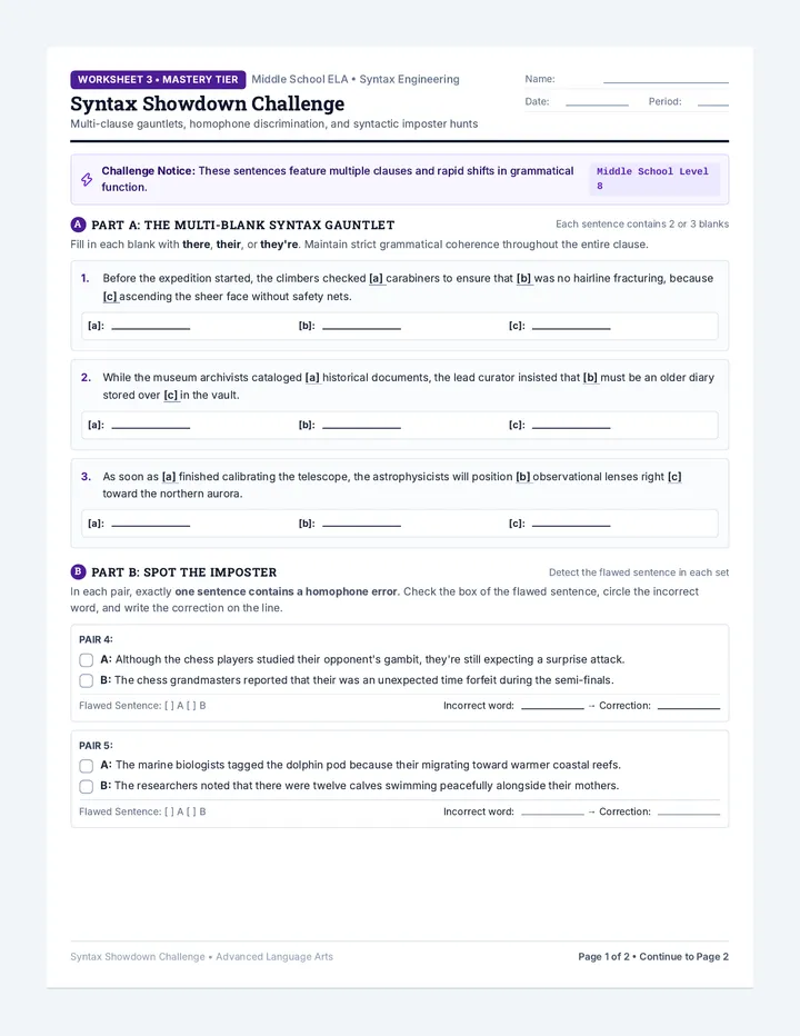 Syntax Showdown Challenge Worksheet
