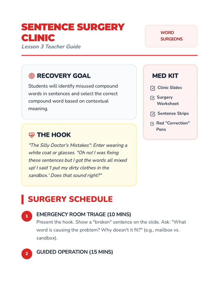 Sentence Surgery Teacher Guide