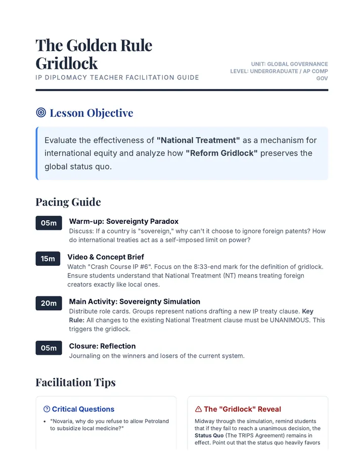 IP Diplomacy Teacher Guide