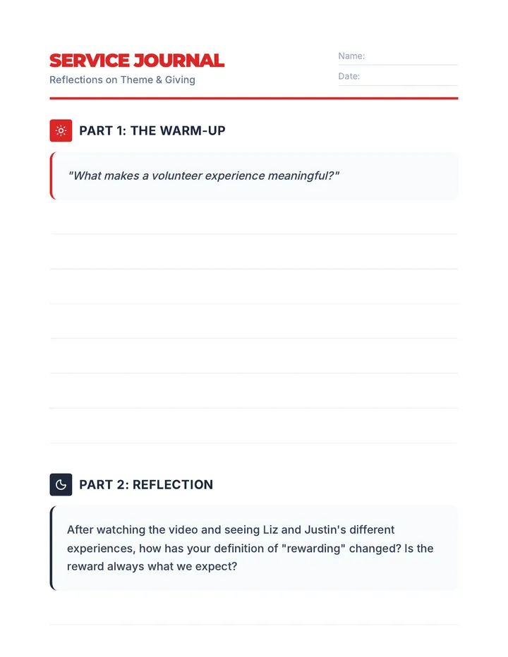 Service Journal Prompts
