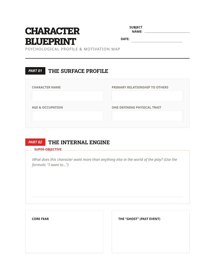 Character Blueprint Worksheet