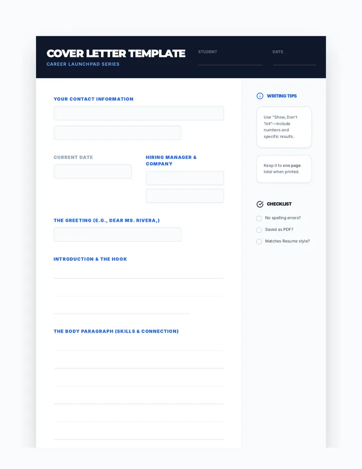 Cover Letter Master Template