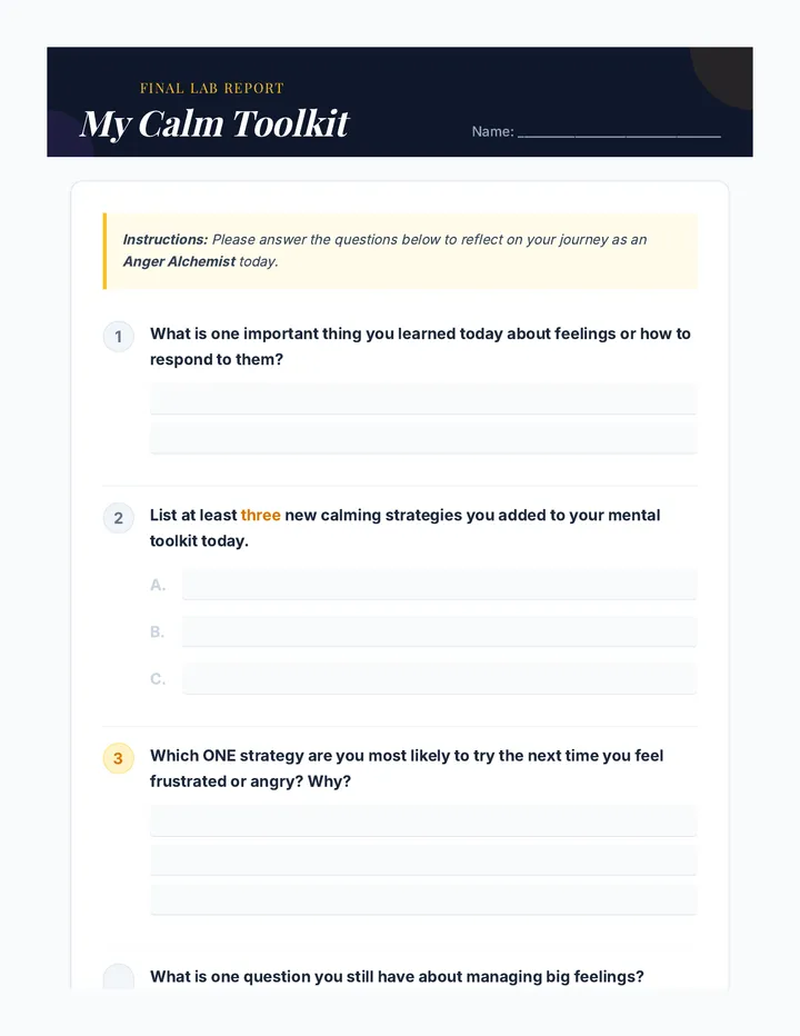 My Calm Toolkit Cool Down