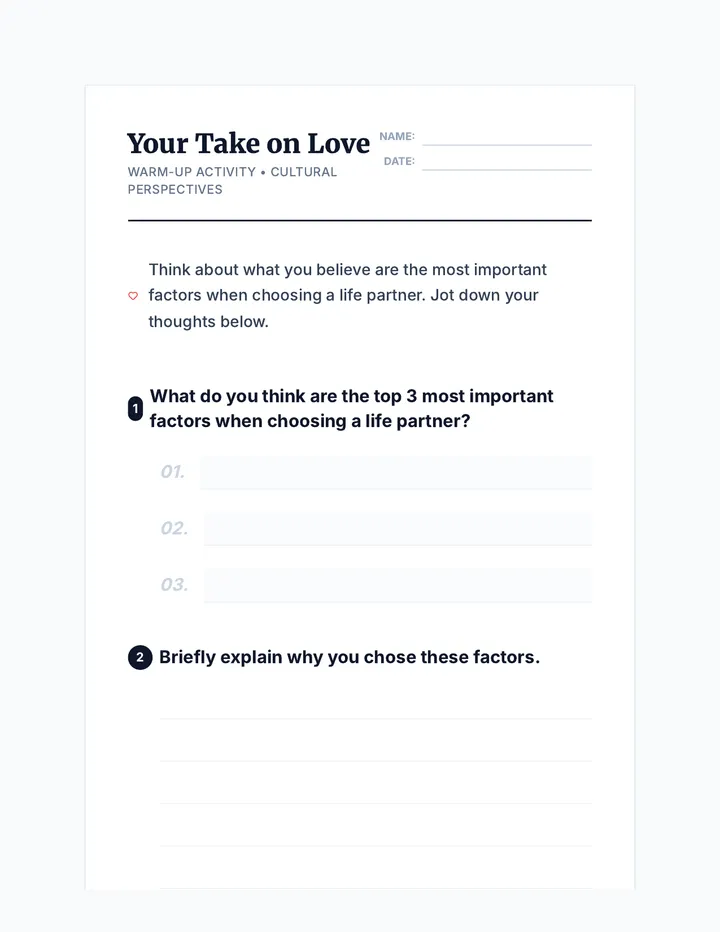 Your Take on Love Warm Up