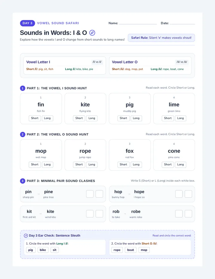 Sound Safari IO Worksheet