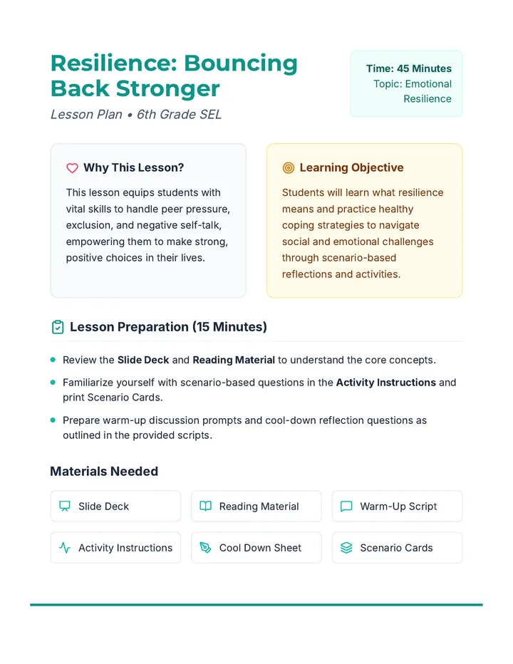 Resilience Lesson Plan