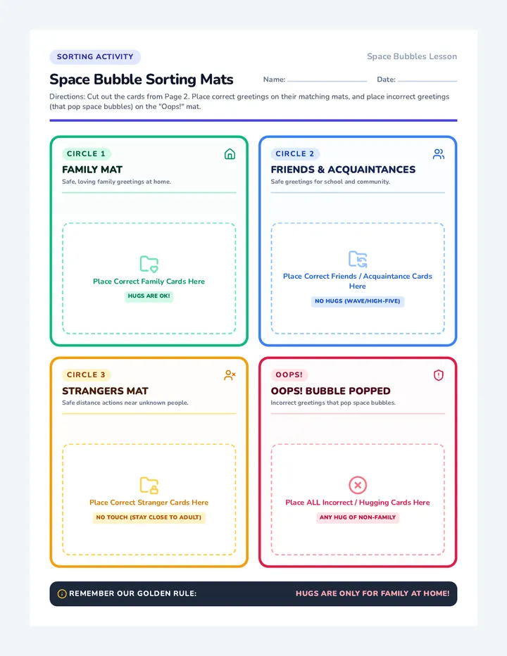 Space Bubbles Sorting Cards
